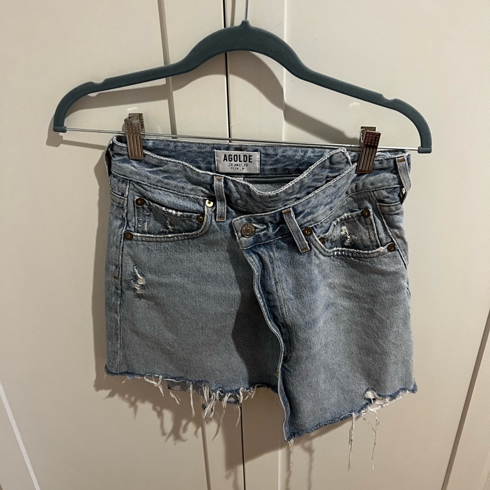 Agolde Criss cross denim skirt size 24